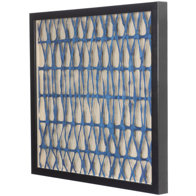 Abstrait art mural bleu foncé en papier-mâché
