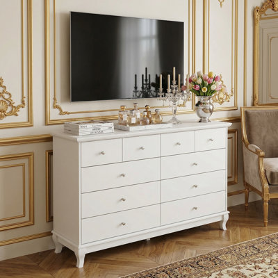 Meuble télé standard à 10 tiroirs pour téléviseur de 55 po ou moins Erine