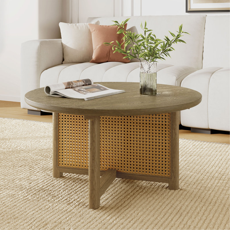 Table basse en rotin et bois Aylen