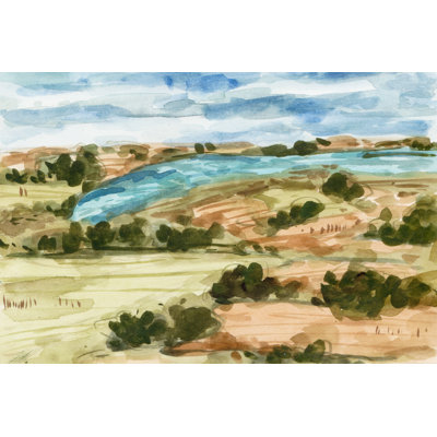 «Sunset Village I» par Melissa Wang - peinture sur toile tendue