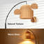 Lampadaire arqué à intensité variable de 160 cm, abat-jour en rotin de style bohème, bras courbé, base lestée, idéal pour la lecture au-dessus d'un meuble, dans un coin lecture du salon ou de la chambre.