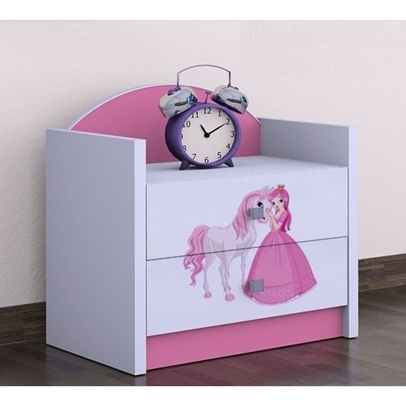 Minner 2 Drawer Nightstand, Pink