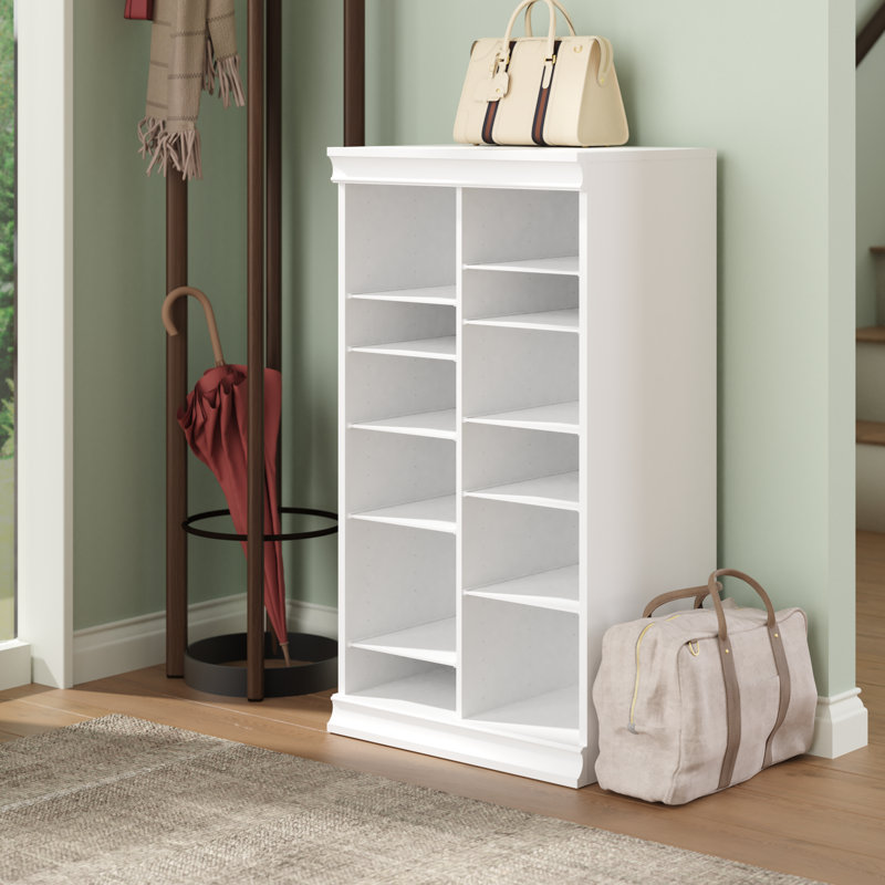 Modular Adjustable 16-Shelf Divided Storage Organizer, White