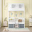 Structure de lit simple en bois, blanc-797573472-797573473