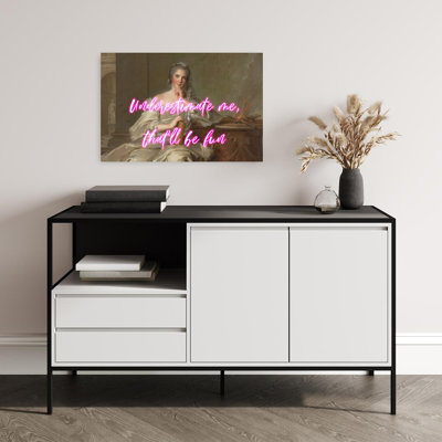 Sassy Underestimate Me Portrait Classic Elegant Vintage Portrait Wall Art Print by Talitha McQueen - Print