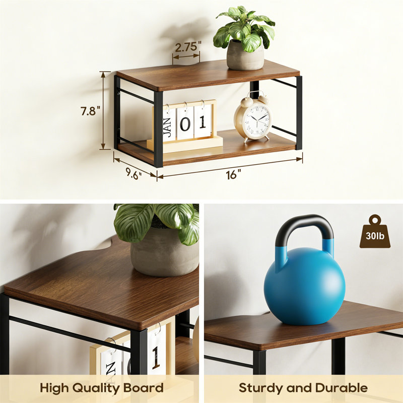 40cm W Metal Bedside Table