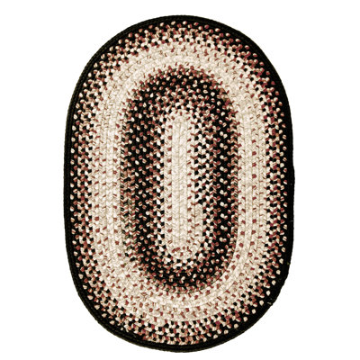  Tapis tressé réversible noir / brun intérieur / extérieur lavable