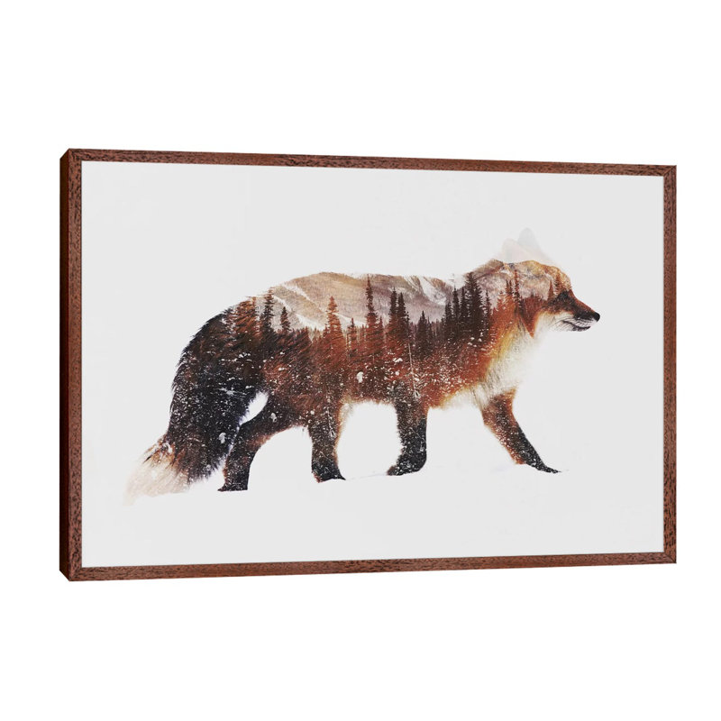 Arctic Red Fox by Andreas Lie - Floater Frame Print on Canvas, 101.6 cm H x 66.04 cm W, Brown Framed