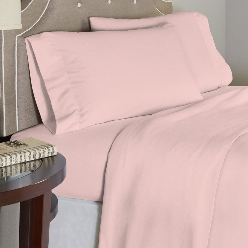 Ensemble de draps 100% coton en flanelle unie 175 g / m² Pointehaven, Gris chiné