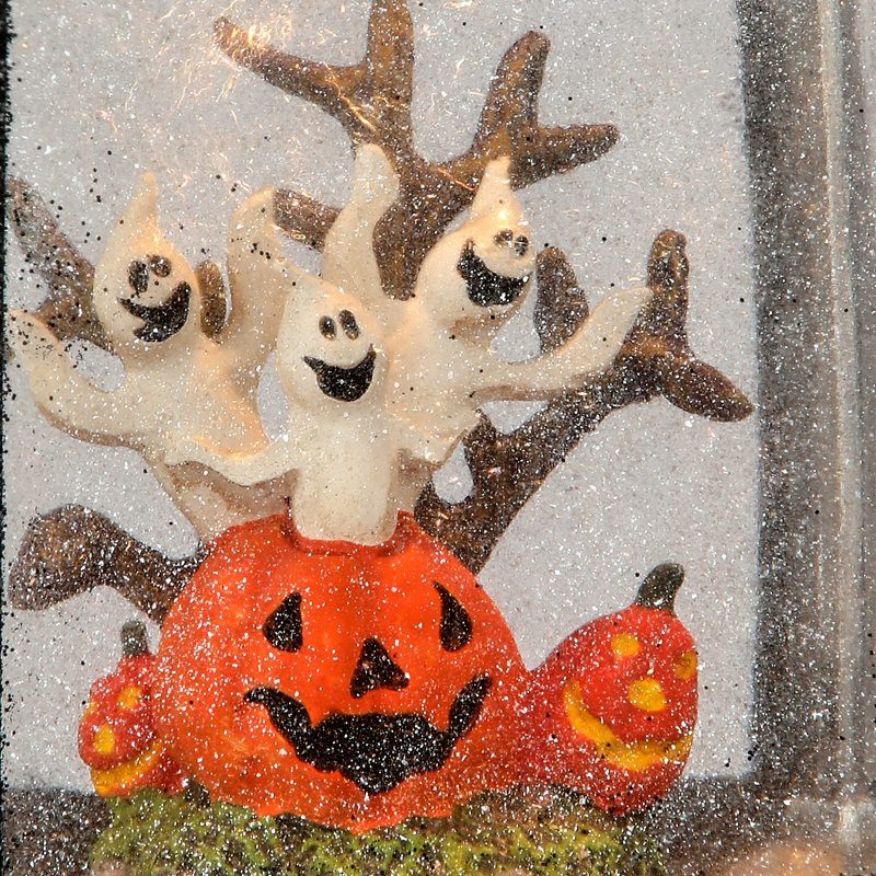 9.5"LED Graveyard Pumpkin Lantern USB