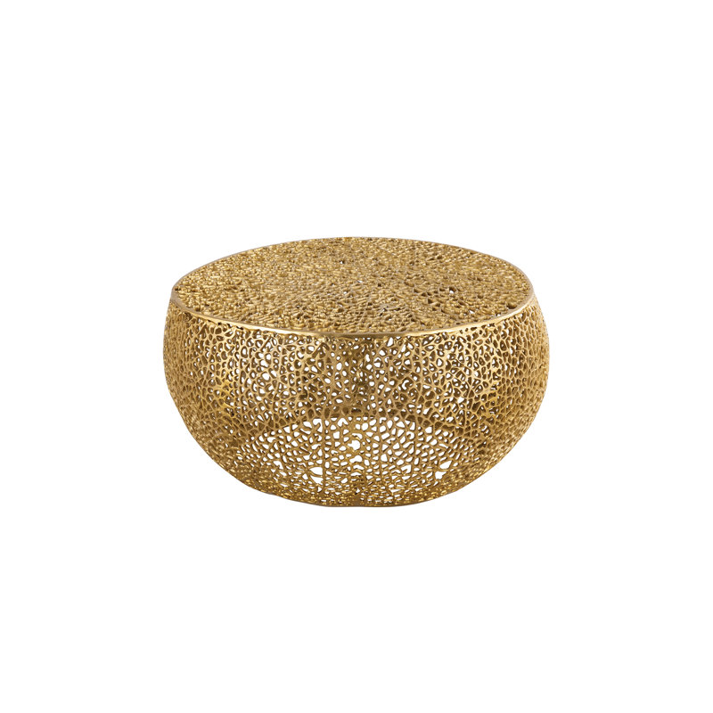 Round Coffee Table In Gold, Gold