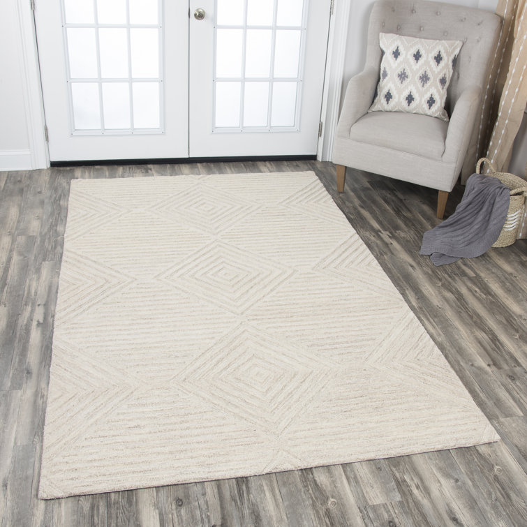 Tapis naturel en laine touffeté à la main Rhudy