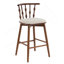 Tabouret de bar d'intérieur en bois, finition noyer avec revêtement beige, ensemble de 2-462383112