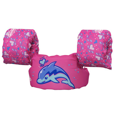 Bestway Puddle Jumper: Gilet de sauvetage en tissu avec brassards - Dauphin - Veste flottante, accessoire de natation et d'eau, boucle arrière réglable, casquette de 33 à 55 lb, tout-petits - enfants de 2 ans et plus