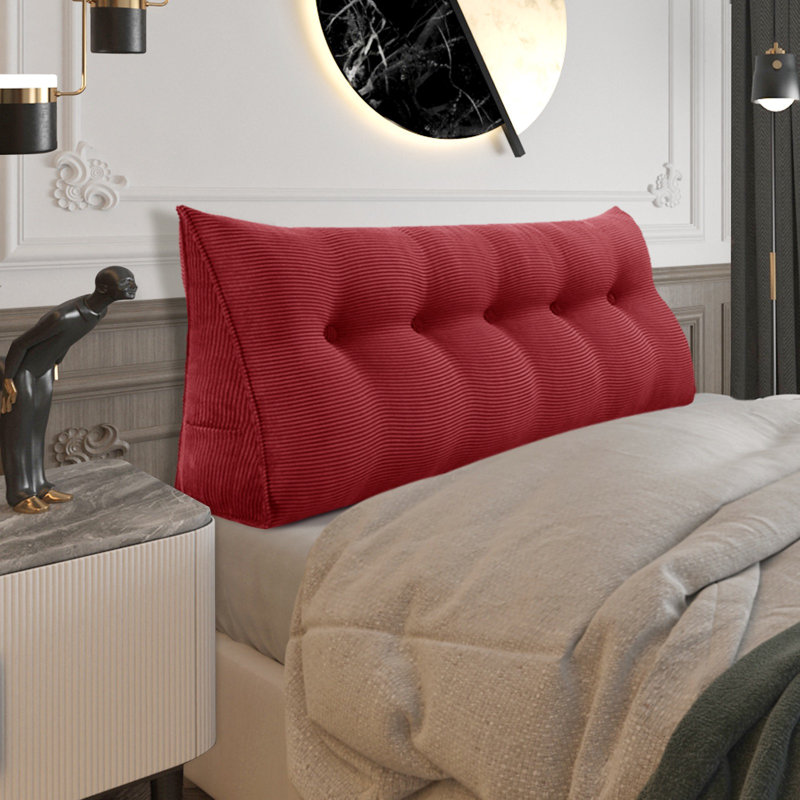 Coussin de lecture Sit-up Back Comfort 100% coton velours côtelé, Rouge, Grand