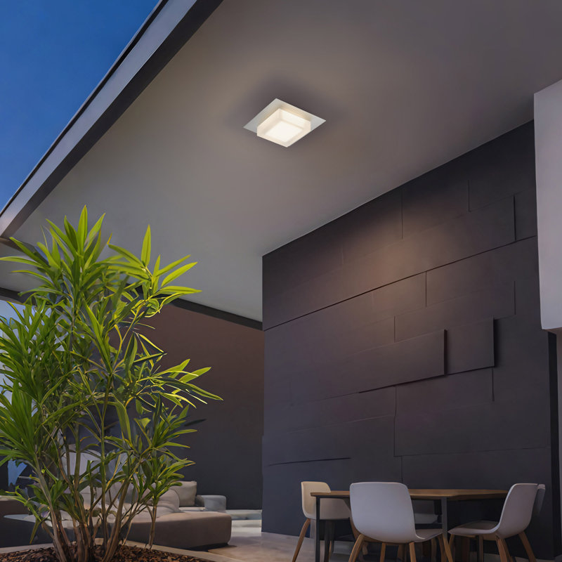     Foursquare Collection LED Flush Mount, Wet Rated for Indoor/Outdoor Use, 3-CCT Selectable, 2.75" H x 8" W x 8" D