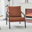Chaise d'appoint moderne en similicuir avec structure en métal robuste et conception ergonomique-132896368