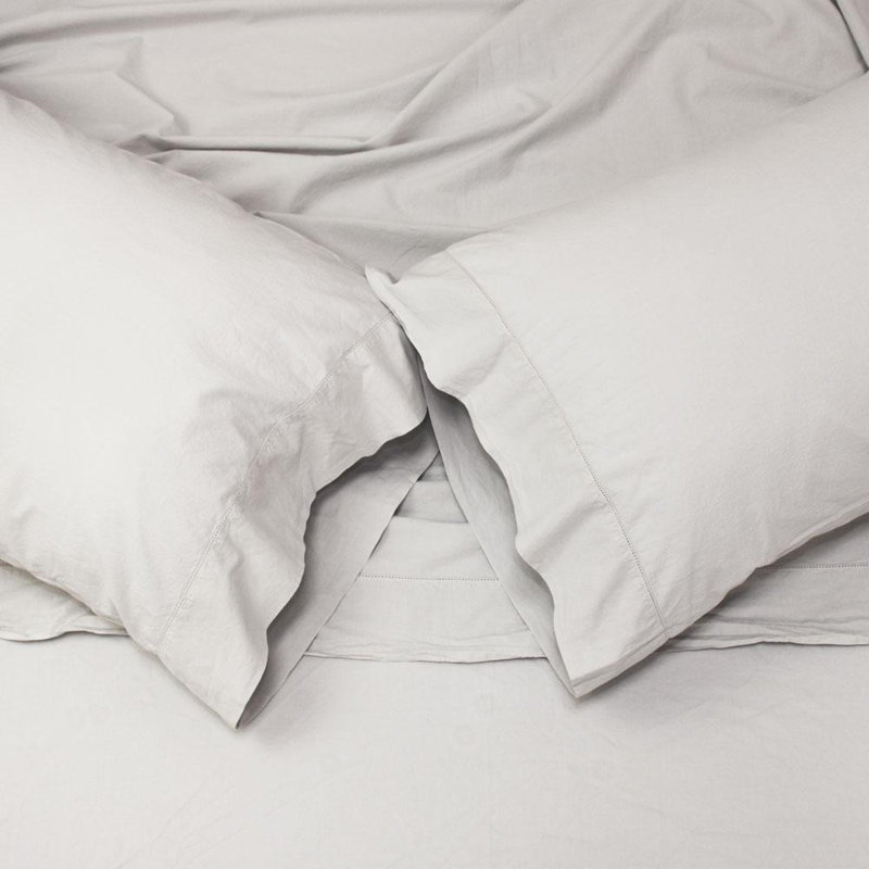 Twin Smoke Cotton Percale Sheet Set
