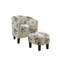 Chaise d'appoint rembourrée en tissu avec repose-pieds Modern