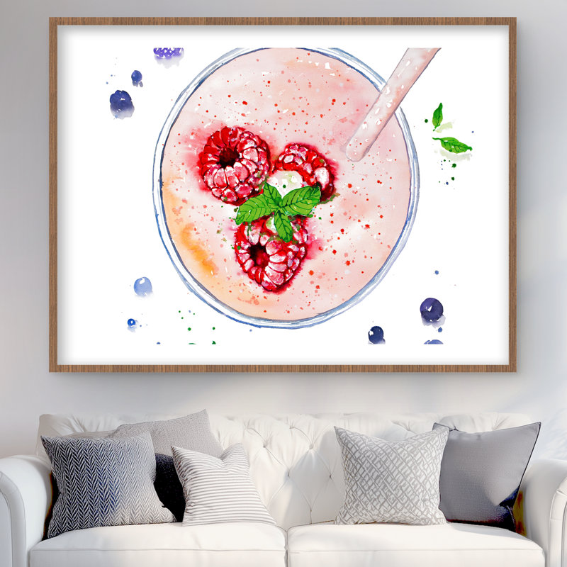 Strawberry & Raspberry Smoothie Print | Kitchen Decor Art