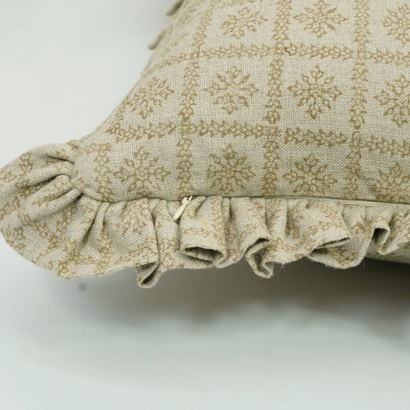 Housse de coussin en lin à motif floral Fabcline, H 36 po x l 14 po