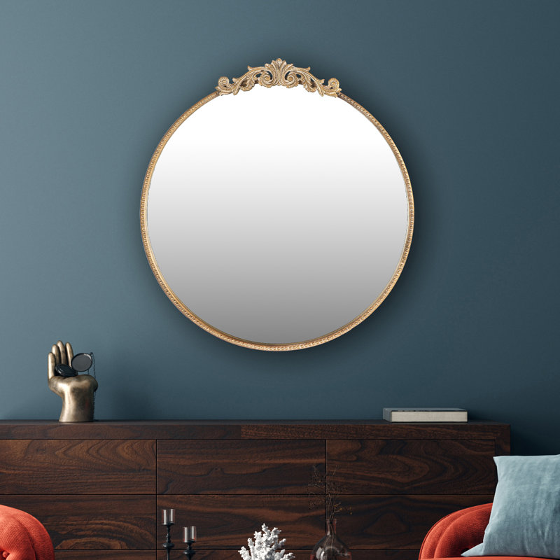 Flahiff Metal Flat Wall Mirror, Gold