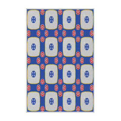 Tapis rose/rouge à motifs