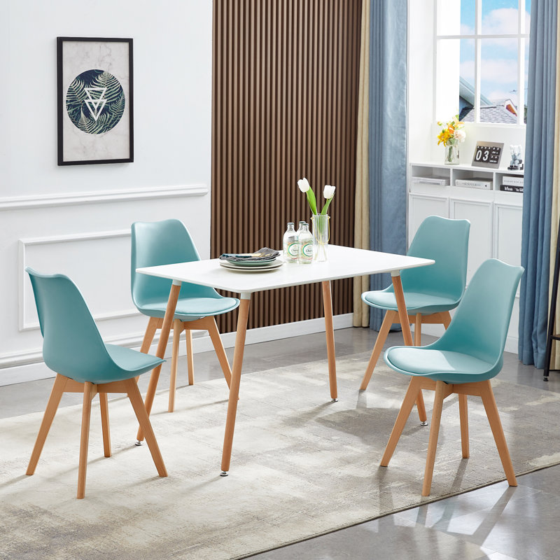 Nero Upholstered Dining Chair, Light Blue