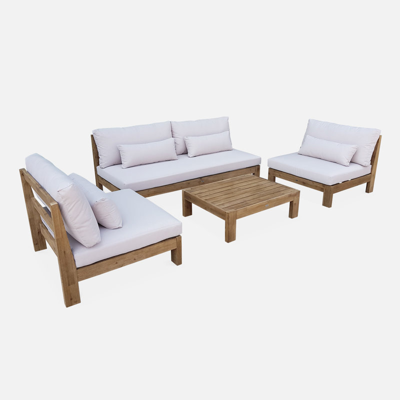 Timothea 5-Seater Premium Wooden Garden Sofa Set
