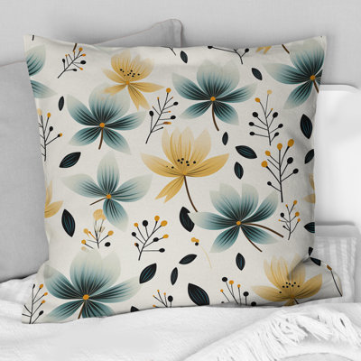 Coussin décoratif à imprimé floral Teal Coastal Harmony I