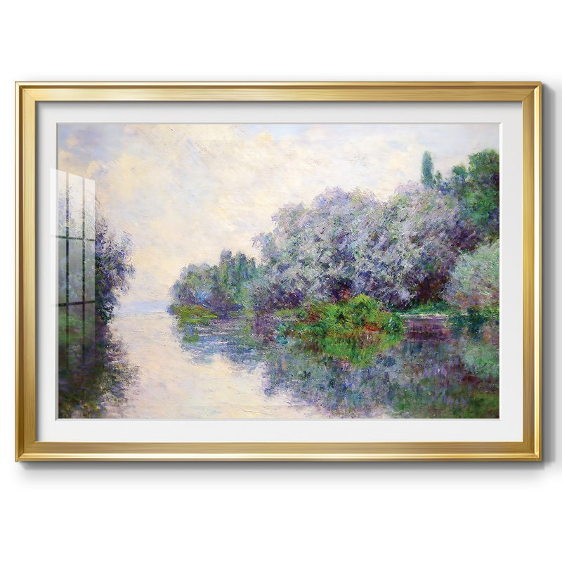 La seine près de Giverny 02, 1885, Or, H 30 po x l 44 po x P 1,5 po