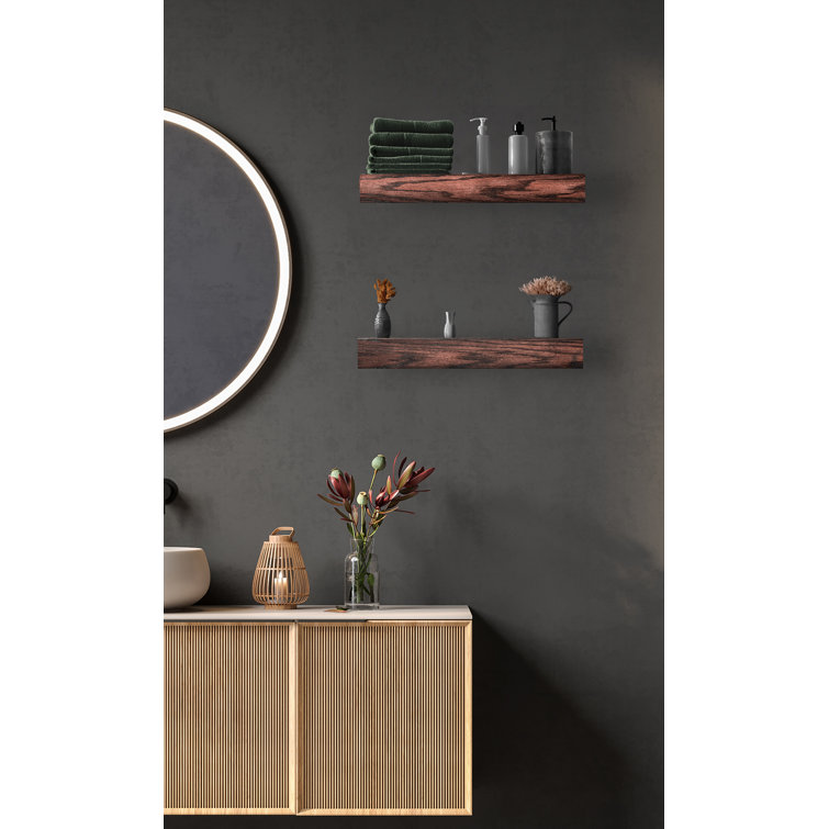 Emerald Lee 2 Piece Oak Floating Shelf