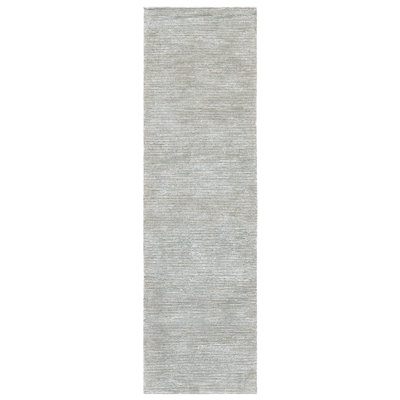 Akshada Hand Tufted Viscose/Wool Rug in Green