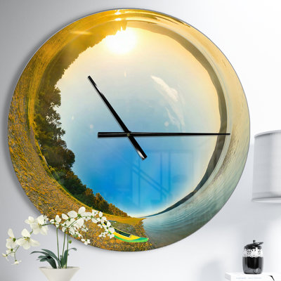 Kayak sur la rivière de la Petite Planète - Horloge murale moderne