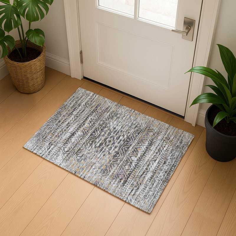 Tapis marocain de qualité supérieure lavable à la machine Ariel AMF1997, Rectangle 1 pi 8 po x 2 pi 6 po