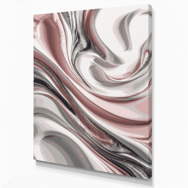 Abstrait art fluide sur toile grise 68, H 36 po x l 24 po