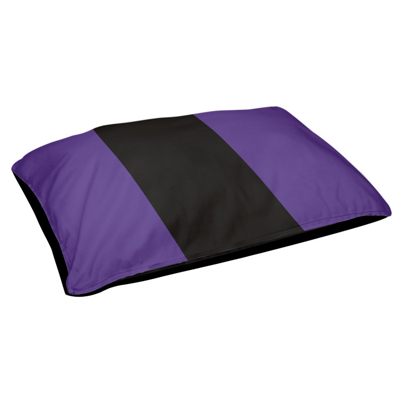 Coussin de lit pour chien Cincinnati, Moyen (l 28 po x P 18 po x H 6 po), Purple/Black/Purple