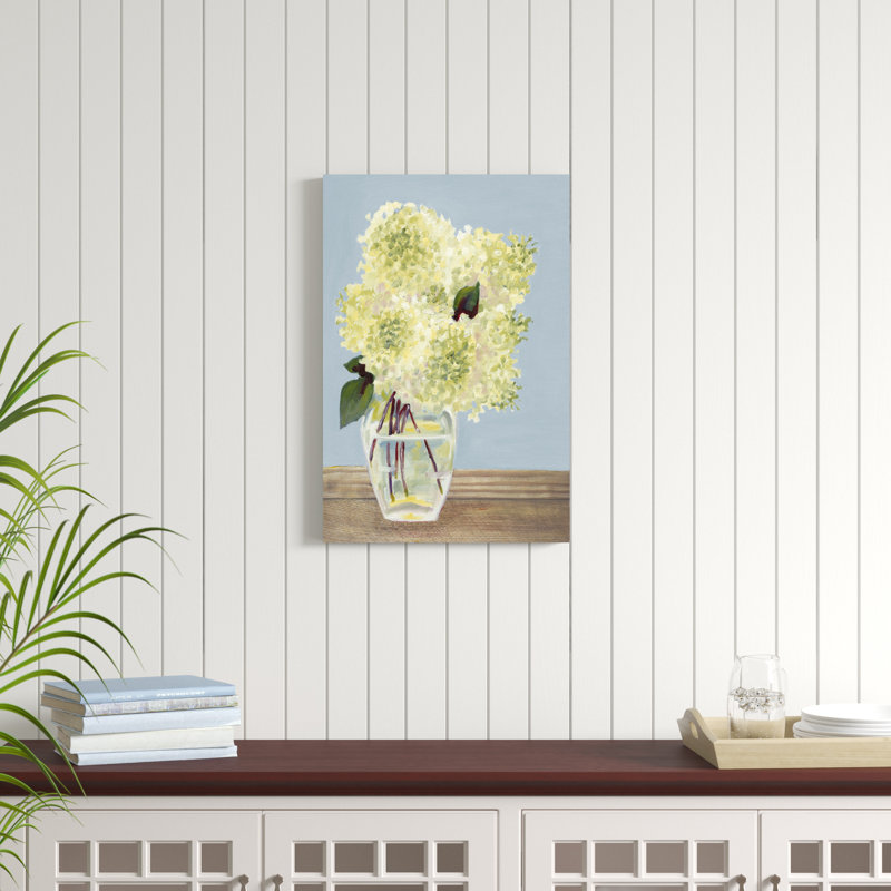 «Hydrangea Vase I», peinture sur toile, H 30 po x l 20 po
