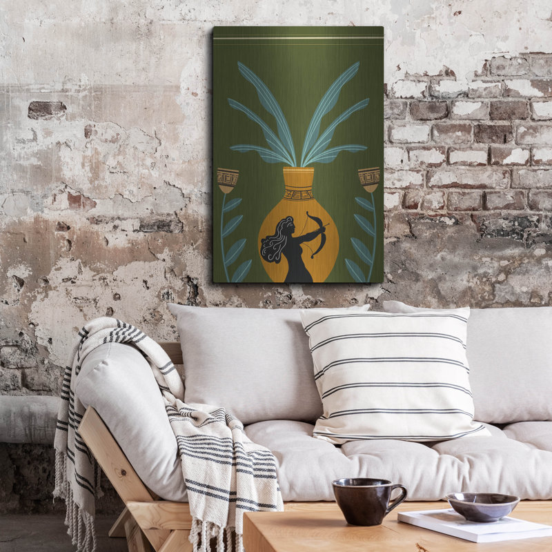 «Warrior Goddess Vase II» par Regina Moore, art mural en métal, H 36 po x l 24 po