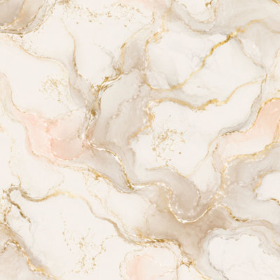Rouleau de papier peint auto-adhésif amovible, beige, marbre, élégantes veines dorées, pierre naturelle, l 17,7 po x H 118 po