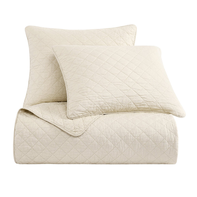 Cotton Comfort Solid Color Classic Chic Casual Modern Rustic Quilt Set, Twin Quilt  + 1 Standard Sham, Prairie Tan
