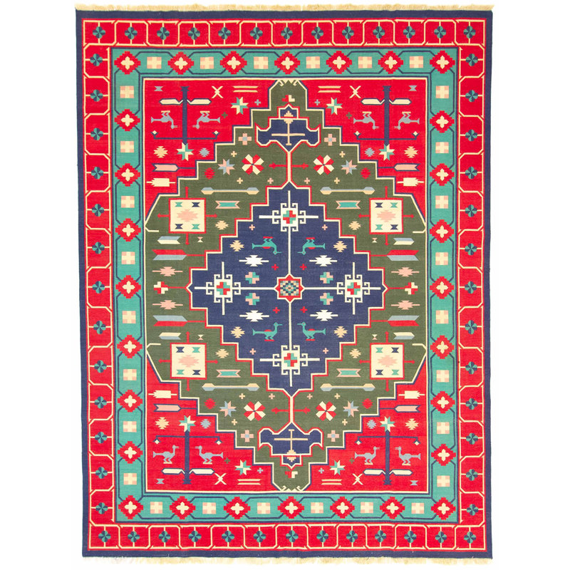 Geometric Wool Hand Woven 270cm X 360cm Area Rug