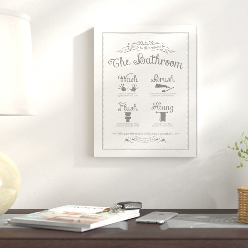 " Guide To Bathroom Procedures ", Wrapped Canvas, 30" H x 24" W x 1.5" D