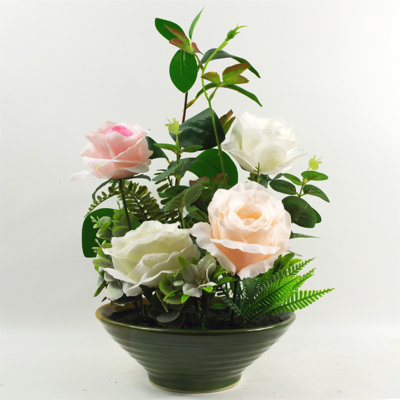 Silk, Plastic Artificial Arrangement in Planter