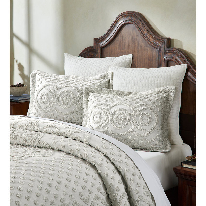 Ivory Cotton Tufted Chenille Standard Sham