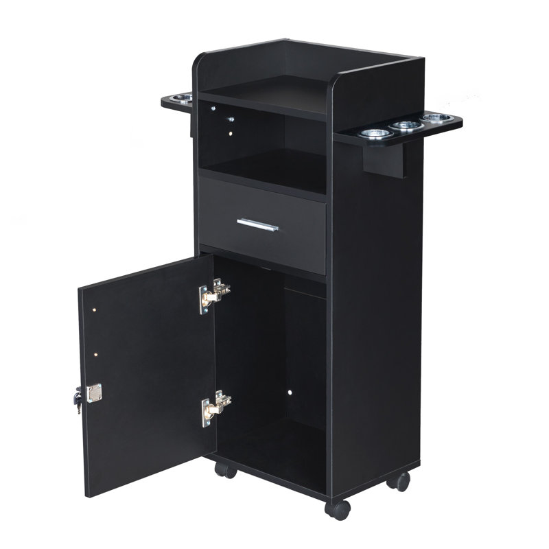 Chariot de salon en bois 35,43 H x 15,74 l avec 4 roues