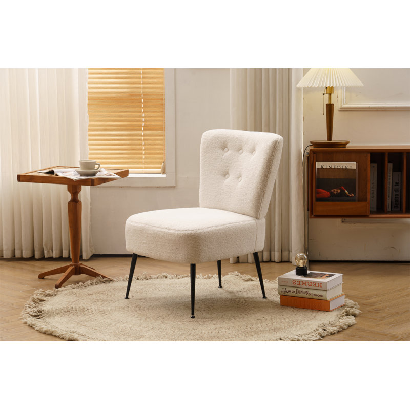 Jahzi Velvet Side Chair, Velvet White