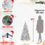 Arbre de Noël de 6 pi avec 752 pointes, branches floquées et à aiguilles dures, installation facile, support - idéal pour décorer le système à charnières enneigées, présentoirs de fête en métal parfaits