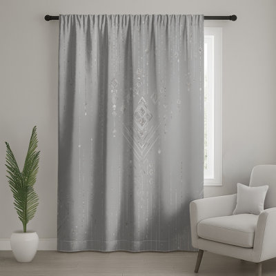 Rideaux à motif géométrique, voilages et voilages abstraits - 1 panneau
