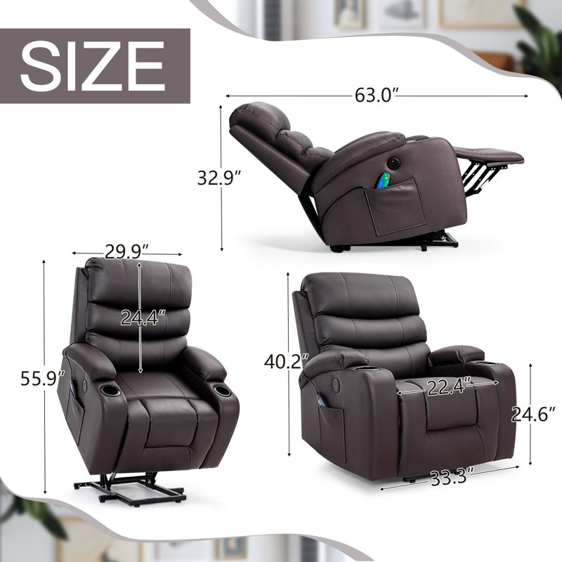 Taichi Heated Massage Chair, Brown